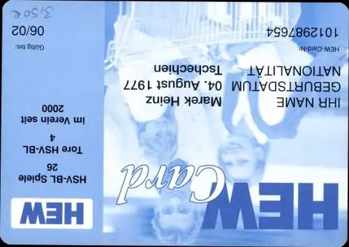 Autogrammkarte Fußballer Marek Heinz, Hamburger SV