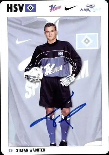 Autogrammkarte Fußballer Stefan Wächter, Hamburger SV
