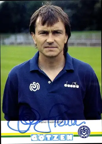 Autogrammkarte Fußballtrainer Ewald Lienen, MSV Duisburg
