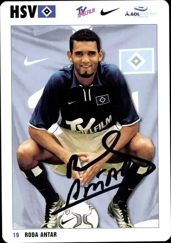 Autogrammkarte Fußballer Roda Antar, Hamburger SV