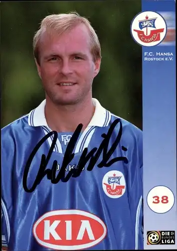 Autogrammkarte Fußballer Peter Wibran, FC Hansa Rostock