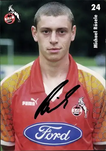 Autogrammkarte Fußballer Michael Rösele, 1. FC Köln