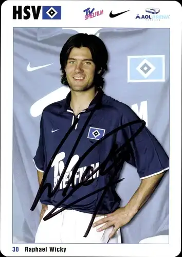 Ak Fußballer Raphael Wicky, Portrait, Autogramm, Reklame, HEW Card, HSV