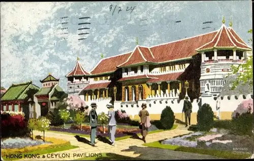 Künstler Ak London City, British Empire Exhibition 1924, Hong Kong & Ceylon Pavilions