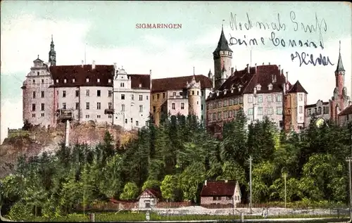 Ak Sigmaringen an der Donau Baden Württemberg, Blick auf das Schloss