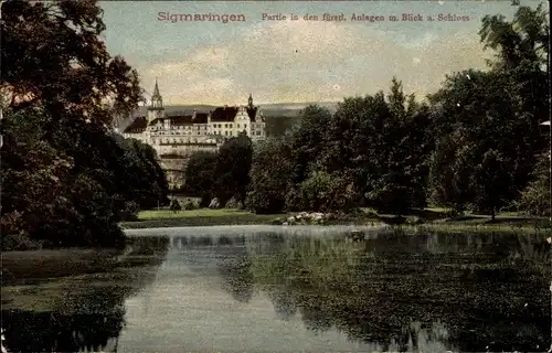 Ak Sigmaringen an der Donau Baden Württemberg, Blick auf das Schloss, Schlosspark
