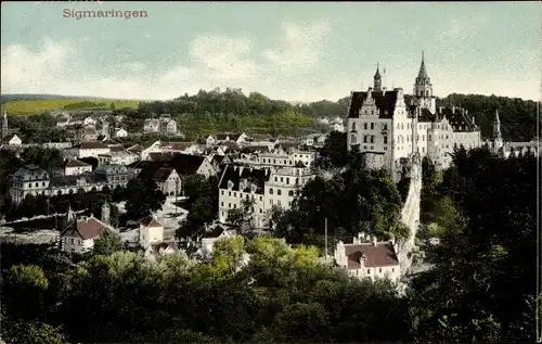 Ak Sigmaringen an der Donau Baden Württemberg, Blick auf den Ort mit Schloss