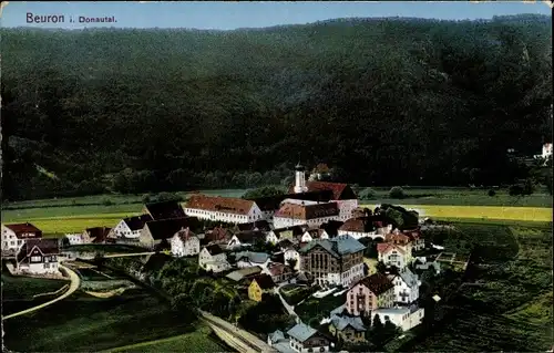 Ak Beuron an der Donau Württemberg, Blick auf den Ort mit Kloster, Donautal