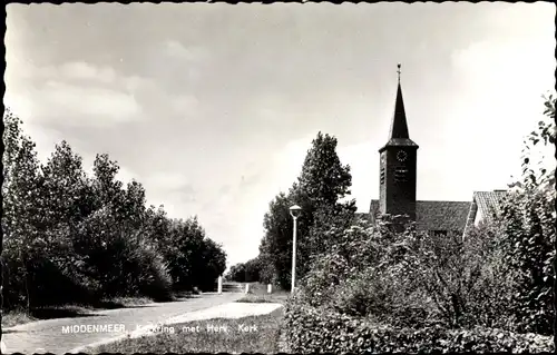 Ak Middenmeer Nordholland, Kerkring met Herv. Kerk