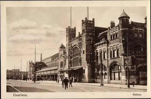 Ak Haarlem Nordholland Niederlande, Station