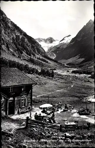 Ak Floitental in Tirol, Berggasthof Steinbockhaus, Floitengletscher