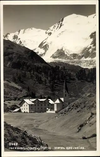 Ak Obergurgl Tirol, Ötztal, Blick aufs Hotel Edelweiss