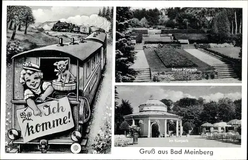 Ak Horn Bad Meinberg Nordrhein Westfalen, Neuer Kurpark, Pavillon im Kurpark, Lok, Ich komme