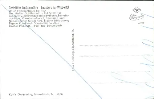 Ak Laukenmühle Lorch im Rheingau Hessen, Lauxburg, verschiedene Ansichten