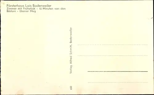 Ak Badenweiler im Schwarzwald, Försterhaus Lais, Garten