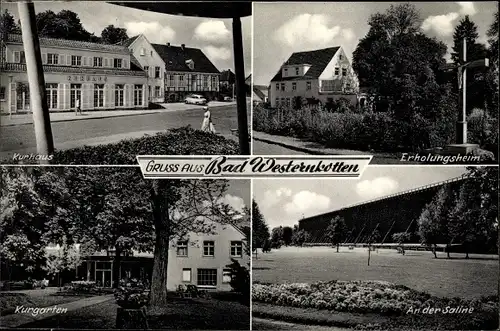 Ak Westernkotten Erwitte in Westfalen, Kurhaus, Erholungsheim, Saline, Kurgarten