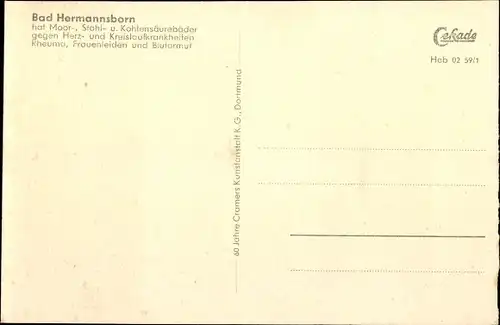 Ak Bad Hermannsborn Bad Driburg in Westfalen, Kurhaus mit Badehaus