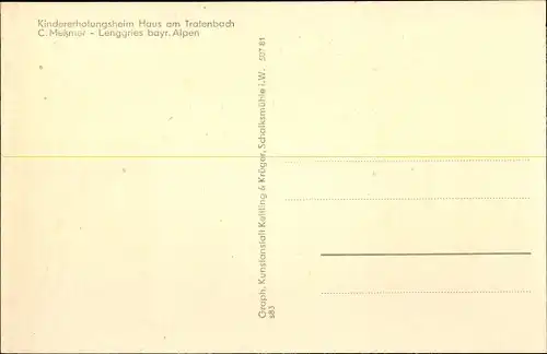 Ak Lenggries in Oberbayern, Kindererholungsheim Haus am Tratenbach, Außenansicht