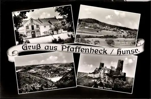 Ak Pfaffenheck Nörtershausen im Hunsrück, Gasthaus Deutscher Wald, Burg Thurant