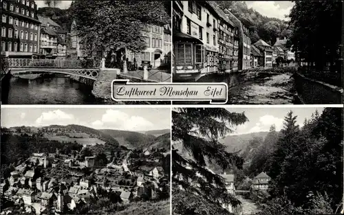 Ak Monschau Montjoie in der Eifel, Panorama, Ort, Brücken