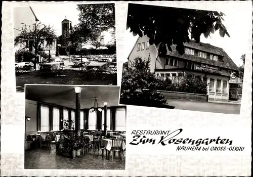 Ak Nauheim im Kreis Groß Gerau Hessen, Restaurant Zum Rosengarten