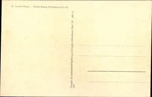 Ak Hallenberg im Sauerland, St. Josefs Haus