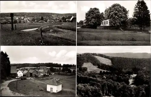 Ak Hesselbach Oberzent im Odenwald, Kirche, Panorama, Ort