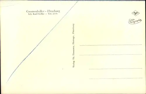 Ak Flensburg in Schleswig Holstein, Gnomenkeller, Innenansicht