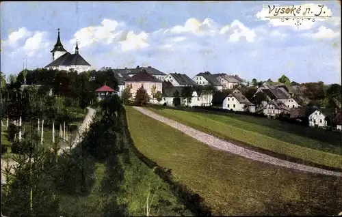 Ak Vysoké nad Jizerou Hochstadt an der Iser Region Reichenberg, Teilansicht