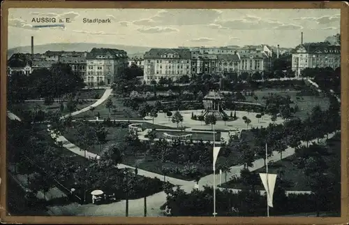 Ak Ústí nad Labem Aussig an der Elbe, Stadtpark