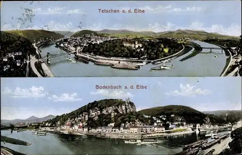 Ak Podmokly Bodenbach Děčín Tetschen an der Elbe Region Aussig, Panorama