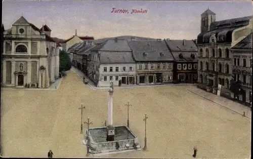 Ak Turnov Turnau Region Reichenberg, Namesti