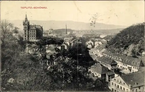 Ak Teplice Šanov Teplitz Schönau Region Aussig, Blick auf den Ort