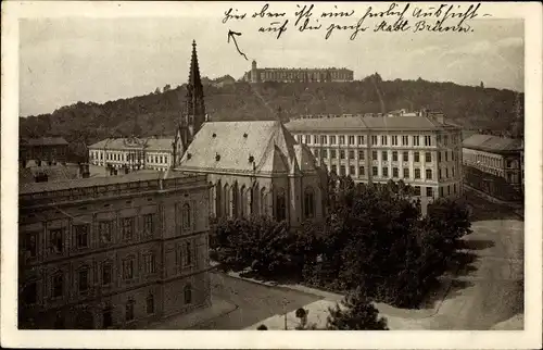 Ak Brno Brünn Südmähren, Spielberg, technische Hochschule, evangelische Kirche, Landhaus