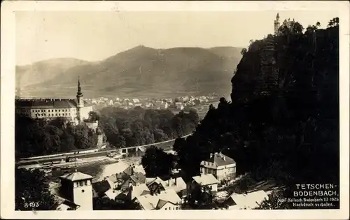 Ak Děčín Tetschen Podmokly Bodenbach Elbe Reg. Aussig, Blick auf den Ort