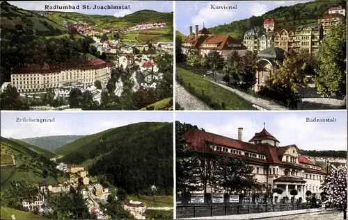 Ak Jáchymov Sankt Joachimsthal Region Karlsbad, Kurviertel, Badeanstalt, Zeileisengrund