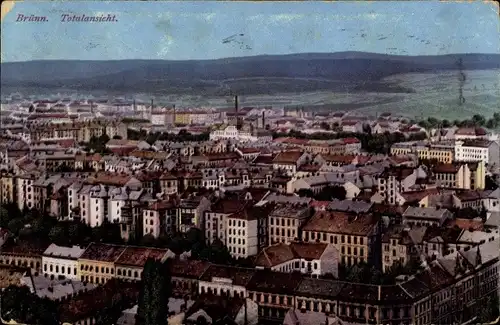 Ak Brno Brünn Südmähren, Totalansicht, Blick über die Dächer der Stadt
