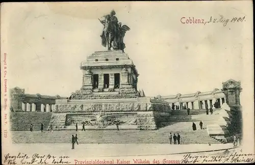 Relief Ak Koblenz am Rhein, Provinzialdenkmal Kaiser Wilhelm des Großen