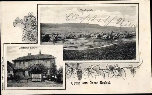 Passepartout Ak Groß Berkel Aerzen im Weserbergland, Panorama, Gasthaus Ringe