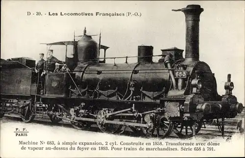 Ak Les Locomotives Francaises, P. O., Machine 683, Französische Eisenbahn