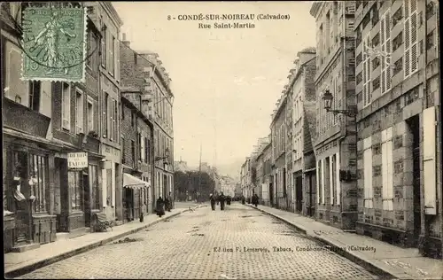 Ak Condé sur Noireau Calvados, Rue Saint Martin