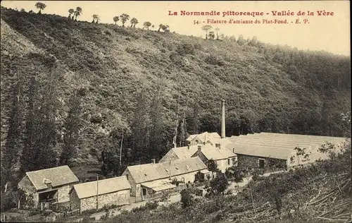 Ak Condé sur Noireau Calvados, Vallee de la Vere, Filature d'amiante du Plat Fond