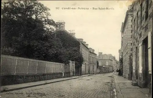 Ak Condé sur Noireau Calvados, Rue Saint Martin