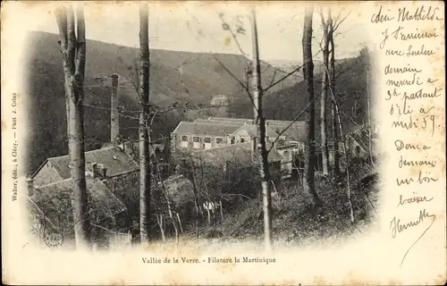 Ak Condé sur Noireau Calvados, Vallee de la Verre, Filature la Martinique