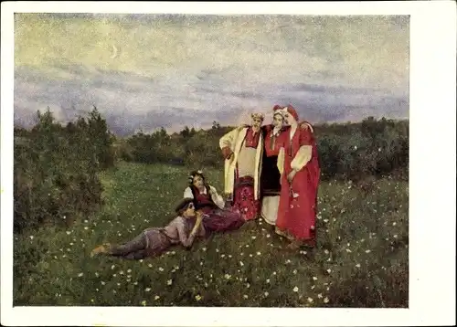 Künstler Ak Korowin, K. A., Nördliches Idyll
