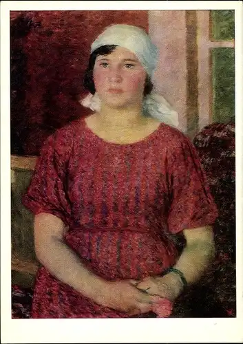 Künstler Ak Lebedjew, W. W., Portrait einer Arbeiterin