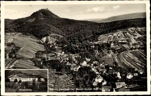 Ak Varnhalt Baden Baden am Schwarzwald, Panorama, Winzerkeller, Winzerstube Zum Adler v. G. Klenk