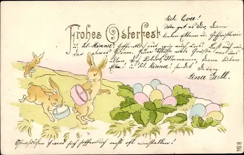 Ak Glückwunsch Ostern, Osterhasen, Ostereier