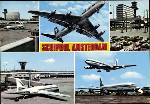 Ak Amsterdam Nordholland Niederlande, Schiphol, Flughafen, Passagierflugzeuge