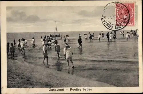 Ak Zandvoort Nordholland Niederlande, Pootjes baden